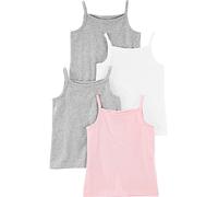 Simple Joys by Carter's Girls and Toddlers' Tank Tops, Pack of 4, Grey Heather/Light Pink/White, 5 Years