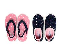 Simple Joys by Carter's Girls' Kimmie Kaia Aqua Set Sandal, Navy/Pink Dots, 4 Toddler