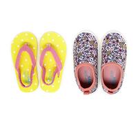 Simple Joys by Carter's Girls Kimmie Kaia Aqua Set Sandal, Yellow/Print, 10 Toddler