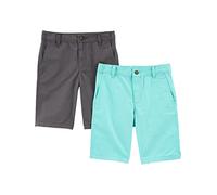 Simple Joys by Carter's Toddler Boys' Flat Front Shorts, Pack of 2, Grey/Mint Green, 2 Years