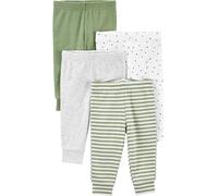 Simple Joys by Carter's Unisex Babies' Cotton Trousers, Pack of 4, Black Bananas/Grey/White, 0 Month