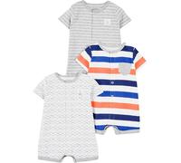Simple Joys by Carter's Unisex Babies' Snap-Up Rompers, Pack of 3, Mini Stripe/Stripe/Whale, Newborn