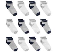 Simple Joys by Carter's Unisex Toddlers and Babies' Crew Socks, 12 Pairs, Grey/Navy/White, 4-5 Years