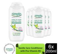 Simple Kind to Hair Gentle Care Conditioner, 6 x 200ml