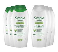 Simple Kind to Hair Gentle Care Shampoo & Conditinor 400ml Each, 3 Pack - 3 pack
