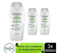 Simple Kind to Hair Gentle Cleansing Shampoo, 3 x 400ml
