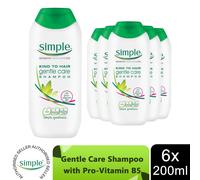 Simple Kind to Hair Gentle Cleansing Shampoo, 6 x 200ml