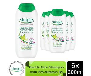 Simple Kind to Hair Gentle Cleansing Shampoo, 6 x 200ml