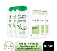 Simple Kind to Hair Shampoo & Hydrating Light Moisturiser Bundle x3
