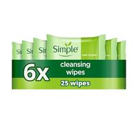 Simple Kind to Skin Bio-degradable Cleansing Wipes face wipes to remove waterproof eye make-up for sensitive skin 6x 25 wipes