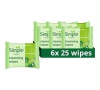 Simple Kind to Skin Bio-degradable Cleansing Wipes - Unscented Hypoallergenic Eye Make-Up Remover, 625 Wipes, Plant-Based Fibres (Face Wipes)