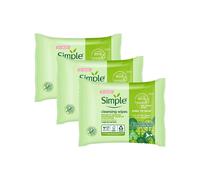 Simple Kind to Skin Cleansing Biodegradable Facial Wipes 25pcs - 3 Pack