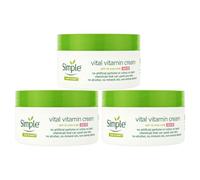 Simple Kind to Skin Day Cream SPF 15 Vital Vitamin for Sensitive Skin, Hydrating & Nourishing Daily Moisturiser, Protects & Softens Skin, 50ml, 3 Pack