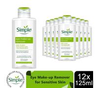 Simple Kind to Skin Eye Make-up Remover for Sensitive Skin 125ml, 12 Pack