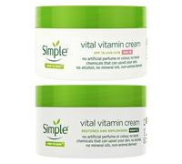 Simple Kind to Skin Face Cream Bundle - Day Cream SPF 15 & Night Cream Vital Vitamin for Sensitive Skin, Hydrating & Nourishing Daily & Overnight Moisturiser, 50ml