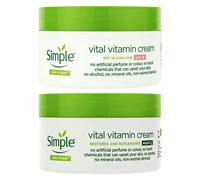 Simple Kind to Skin Face Cream Bundle - Day Cream SPF 15 & Night Cream Vital Vitamin for Sensitive Skin, Hydrating & Nourishing Daily & Overnight Moisturiser, 50ml