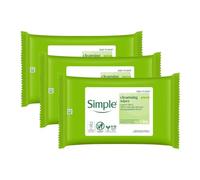 Simple Kind to Skin Micellar Remove Waterproof Make-up Cleansing Wipes for Sensitive Skin 25 Wipes Pack of 3