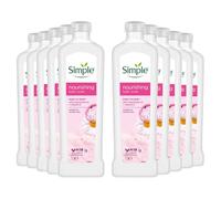 Simple Kind to Skin Nourishing Bath Soak, Pack of 10, Bubble Bath for Women, Soft and Hydrated Skin with Pro-Vitamin B5, Vitamin E & Chamomile Oil for Sensitive Skin Type, 1 L