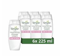 Simple Kind to Skin Nourishing Shower Cream Body Wash shower gel with vitamins and natural geranium oil for gentle skin care 6x 225 ml
