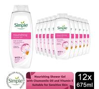 Simple Kind to Skin Nourishing Shower Gel 675ml, 12 Pack