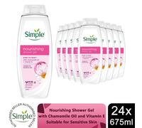 Simple Kind to Skin Nourishing Shower Gel 675ml, 24 Pack