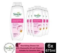 Simple Kind to Skin Nourishing Shower Gel 675ml, 6 Pack
