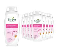 Simple Kind to Skin Nourishing Shower Gel, Pack of 10, Shower Gel with Vitamins E and Chamomile Oil for Gentle Skin Care, 450 ml