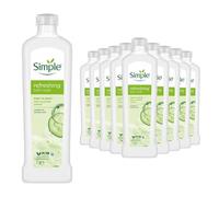 Simple Kind to Skin Refreshing Bath Soak, Pack of 12, Bubble Bath for Women, Soft and Hydrated Skin with Pro-Vitamin B5 and Cucumber Extract for Sensitive Skin Type, 1 L