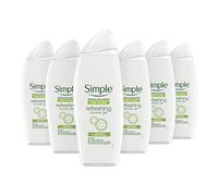 Simple Kind to Skin Refreshing Shower Gel pack of 6 UK's #1 facial skin care brand* body wash for all skin types 500 ml