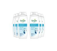 Simple Kind to Skin Sensitive Shower Gel ultra-gentle & hypoallergenic body wash for sensitive skin 6x 450 ml