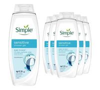 Simple Kind to Skin Sensitive Shower Gel Family Care 675ml, 6 Pack Wash