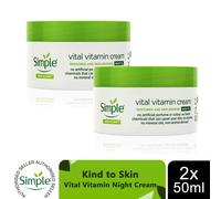 Simple Kind To Skin Vital Vitamin Night Cream 50ml Face Care 2 Pack
