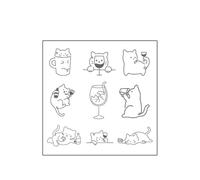 Simple Kitten Temporary Tattoo Waterproof Semi Permanent Sticker