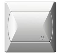 Simple Large Button Basic Reactive Doorbell Switch Plate White
