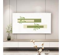 Simple Leaf Flower Pattern Soft Stretch Fabric TV Display Protector Dust Cover, Elastic TV Screen Protector Universal 32-85 Inch, Dustproof and Decorative-C|| 40-45inch