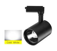 Simple LED Track Lighting Heads, Hotel Supermarket Shopping Mall Clothing Store Exhibition Hall Guide Rail Light(Black-12W-Cold White)