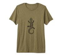 Simple Leopard Gecko Lizard Outline Art Premium T-Shirt