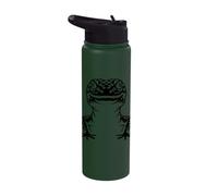 Simple Leopard Gecko Lizard Outline Art Stainless Steel Insulated Water Bottle