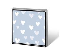 Simple Light Blue Heart Pattern Unisex Brooches & Pins Square Lightweight Lapel Badge Jewelry for Clothing Shawl Hat