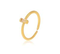 Simple Light Luxury Cubic Zircon Rings for Women Adjustable Gold Thin Finger Rings Trendy Wedding Jewelry Gifts