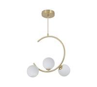 Simple Lighting® Crescent Shaped Pendant Light with 3 Glass Spheres | Modern Decorative Hanging Lamp | Unique Statement Lighting for Dining Room, Living Room | E27 Fitting | 2 Year Warranty