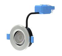 Simple Lighting® Fire Rated LED Downlight, Satin Nickel Brushed, 6W 600 Lumens, Tilt Adjustable Gimbal, CCT Switchable (3000K/4000K/6000K), IP65 Waterproof, Ultra-Slim 44mm, Dimmable