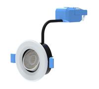 Simple Lighting® Fire Rated LED Downlight, White, 6W 600 Lumens, Tilt Adjustable Gimbal, CCT Switchable (3000K/4000K/6000K), IP65 Waterproof, Ultra-Slim 44mm, Dimmable, 63-75mm Cut-Out