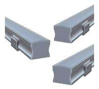 Simple Lighting LED Profile 2m, Pack of 3, Surface Mounted Aluminium Channel with Frosted Diffuser, 15mm Deep, End Caps and Brackets, for LED Strip up to 12.2mm Wide