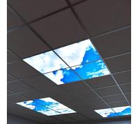 Simple Lighting® Pack of 4 Sky Effect LED Panel Lights, 600x600mm, 40W Each, 2000 Lumens Per Panel, 6000K, Blue Sky Diffuser, Office Ceiling