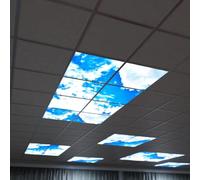 Simple Lighting® Pack of 6 Sky Effect LED Panel Lights, 600x600mm, 40W Each, 2000 Lumens Per Panel, 6000K, Blue Sky Diffuser, Office Ceiling