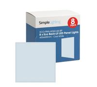 Simple Lighting® Pack of 8 LED Panel Lights 600x600mm, 36W, 3600LM Each, 6000K Cool White, IP20 Backlit Flicker-Free, Office Commercial Ceiling Lighting