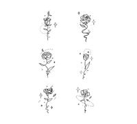 Simple Line Drawing Small Rose Juice Tattoo Sticker Waterproof Color Holding 1-2 Weeks