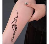 Simple Line Herbal Temporary Tattoo For Hands, Arms, Collarbones, And Fingers; Semi-permanent, Waterproof, Long-lasting 2 Weeks. Fake Tattoos(2pcs)