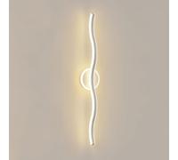 Simple Linear Wall Lamp Modern 15.7"/31.4" Long LED Wall Sconce Wave Aluminum Wall Lighting Fixture Acrylic Shade, Black/White Bathroom Vanity Lighting Minimalist Linear Sconces, 12W/20W